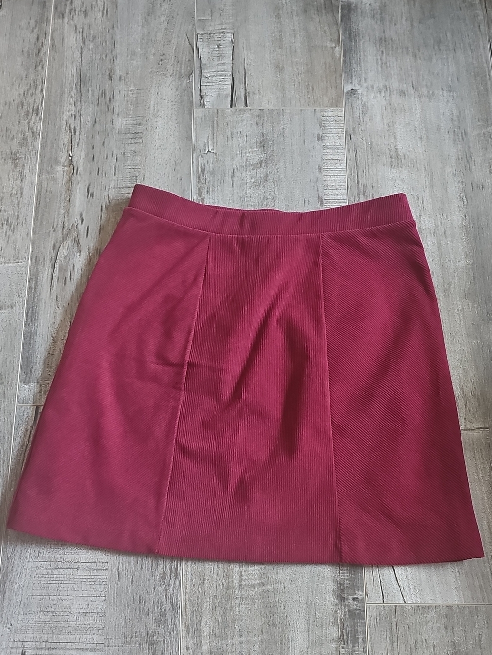 Rachel Wine-Red Corduroy A-Line Skirt Size S Made in Canada